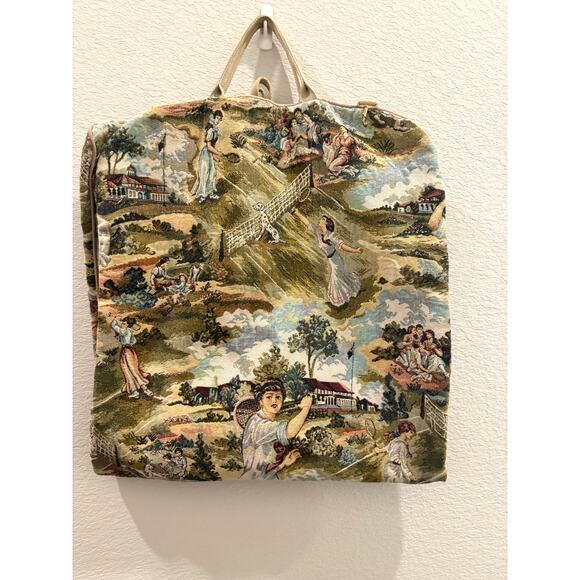 Vintage Talon Tapestry Zippered Garment Bag Luggage Cottage Core Feminine - Picture 6 of 10